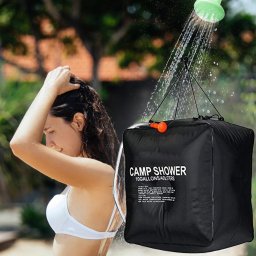 Dus solar suspendat pentru camping sau plaja, capacitate 40l, culoare Neagra FAVLine Selection