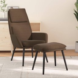 Scaun de relaxare cu taburet, maro, textil GartenMobel Dekor