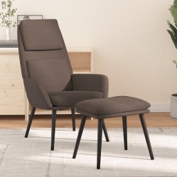 Scaun de relaxare cu taburet, gri taupe, textil GartenMobel Dekor