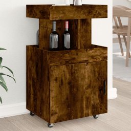 Carucior de bar, stejar fumuriu, 50x41x89 cm, lemn prelucrat GartenMobel Dekor