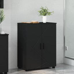 Dulap de Baie Negru 60 x 35 x 80 cm Lemn compozit & Metal GartenMobel Dekor