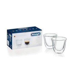 Set 2 Pahare Delonghi DLSC310 Pentru Espresso Cu Perete Dublu 90ml Transparent