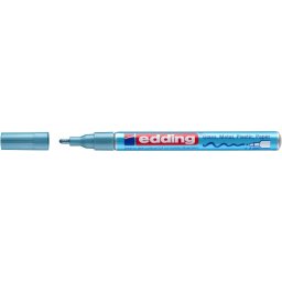 Marker permanent Edding 751 cu vopsea, corp metalic, varf rotund, 1-2 mm, albastru metalic