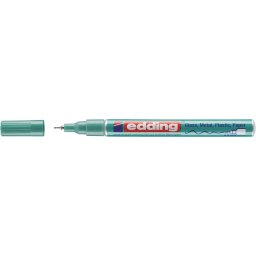 Marker permanent Edding 751 cu vopsea, corp metalic, varf rotund, 1-2 mm, verde metalic