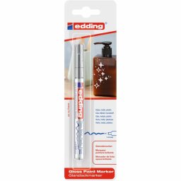 Marker cu vopsea Edding 751, corp metalic, varf rotund, 1-2 mm, argintiu, 1 buc/blister