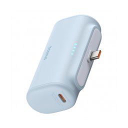 Baterie Externa BASEUS Compact, 5000mAh, 20W, PD, 2 x USB-C, Blue