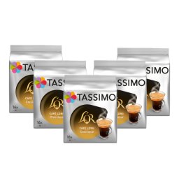 Set 5 x Cutii Capsule cafea Tassimo L'OR Cafe Long Classic, 16 bauturi x 120 ml, 16 capsule