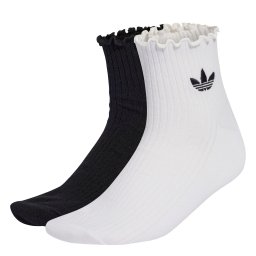 ADIDAS ORIGINALS Șosete 'RUFFLE QUARTER' negru / alb