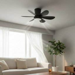Lustra LED Cu Ventilator si telecomanda 12W Neagra