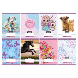 Nebulo: Caiet dictando cu model colorat, clasa I, 14-32, A5 – modele pentru fete, diverse