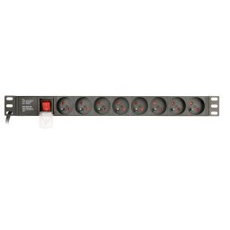 Prelungitor EnerGenie EG-PDU-014-F Rack Power Distribution Unit (8 FR sockets, 1U, 16A, Schuko plug, 3m, black color)