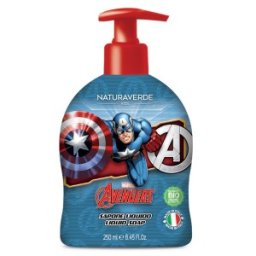 Sapun Lichid cu Pompita Naturaverde Kids Avengers, cu Extract de Musetel si Galbenele, 250 ml
