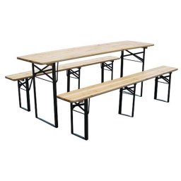 Set masa bere pliabil Dortmund Standard3 cu 2 banci, 175 cm, lemn 25 mm