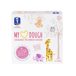 Plastilina cu sclipici pentru copii My Heart, 4 x 130 g