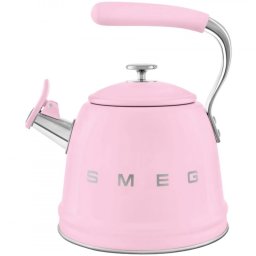 Ceainic cu fluier Smeg WKF01PK, 2,3 l, Inductie, Maner rece, Otel, Roz