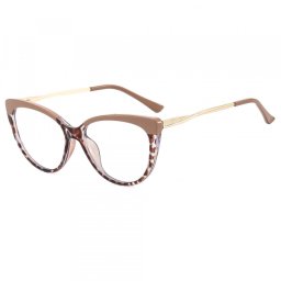 Ochelari De Calculator Dama Techsuit F5018-C42, Anti-Blue Light, Crem Maro