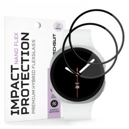 Folie Protectie Techsuit Nano Flex pentru Samsung Galaxy Watch9 / Watch8 44mm, Set 2 bucati, Plastic, Neagra