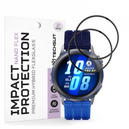 Folie Protectie Techsuit Nano Flex pentru Huawei Watch GT Runner 2, Plastic, Set 2 bucati, Neagra