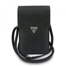 Geanta Universala pentru Telefon, Guess, Grained Peony Triangle, Neagra