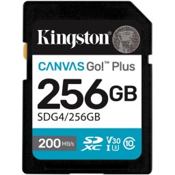 Card Memorie SDXC Kingston Canvas Go Plus, 256Gb, Clasa 10 / UHS-1 U3 SDG4/256GB