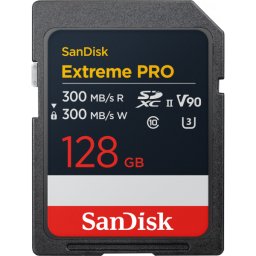 Card Memorie SDXC SanDisk Extreme Pro, 128Gb, Clasa 10 / UHS-2 U3 SDSDXDM-128G-GN4IN