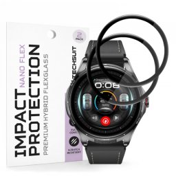 Folie Protectie Techsuit Nano Flex pentru Huawei Watch Buds 2, Plastic, Set 2 bucati, Neagra