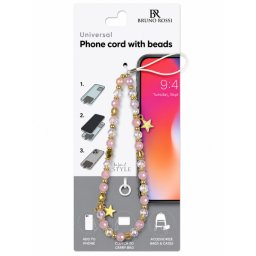 Snur Telefon cu Margele Bruno Rossi BT-21, Multicolor