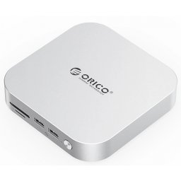 Hub Multifunctional Orico MiniLink M49P pentru Apple Mac Mini M4, 9in1, Argintiu