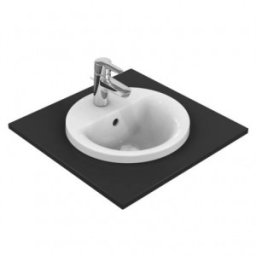 Lavoar Ideal Standard rotund 48cm gama Connect, pentru incastrat in blat, cu orificiu baterie