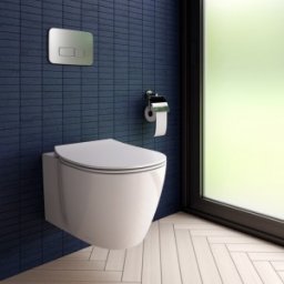 Vas WC suspendat Ideal Standard gama Connect AquaBlade, cu sistem de prindere ascuns, alb