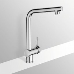 Baterie de bucatarie cu pipa extractibila Ideal Standard model Ceralook, crom