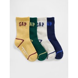 GAP Baby Socks with Logo, 4 Pairs - Boys