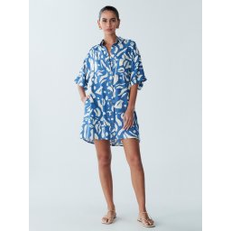 St MRLO Rochie tip bluză 'NESSA' albastru / alb