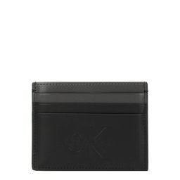 Calvin Klein Etui 'Smooth Monologo Card' gri închis / negru