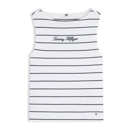 TOMMY HILFIGER Top 'Slim Tank' bleumarin / alb