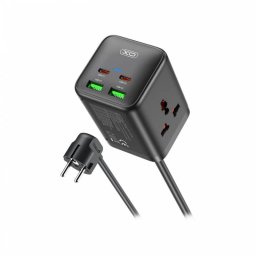 Prelungitor XO Design WL24 2x Prize 2x USB-A 2x USB-C Negru