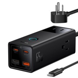 Prelungitor Baseus PowerCombo US 3x Prize 2x USB-A 2x USB-C Negru