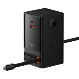 Prelungitor Baseus PowerCombo US 3x Prize 1x USB-A 2x USB-C Negru