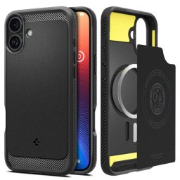 Husa Spigen Apple iPhone 16 Plus Rugged Armor Negru