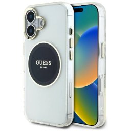 Husa Guess Apple iPhone 16 IML Metal Colored Circle Negru