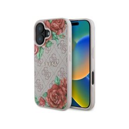 Husa Guess Apple iPhone 16 4G Flowers Print Roz