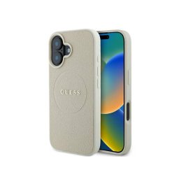 Husa Guess Apple iPhone 16 Grained Gold Ring Bej