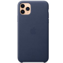 Husa de protectie Apple pentru iPhone 11 Pro Max, Piele naturala, Midnight Blue