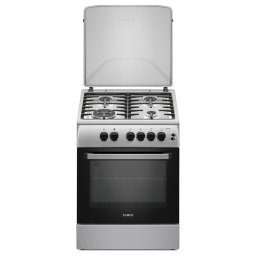 Aragaz SM664XPGS1, 4 arzatoare gaz, cuptor gaz, aprindere electrica plita, timer, grill, sigurante plita si cuptor, Inox