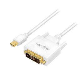 CABLU video LOGILINK, adaptor Mini-DisplayPort (T) la DVI-D DL (T), 1.8m, conectori auriti, rezolutie maxima Full HD (1920 x 1080) la 60Hz, alb, "CV0137