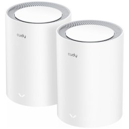Sistem Wi-Fi Mesh Cudy M3000(2-pack), AX3000, Dual-Band, Wi-Fi 6, 2.5G Port, cu acoperire pentru intreaga casa, Alb