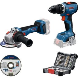 Set combi BOSCH 0615A50091, 1x GSR 18V-65, 1x GWS 18V-11, disc de taiere si biti