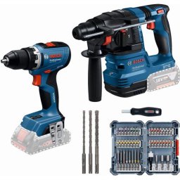 Set combi 0615V0003E, 1x GSR, 1x GBH, 1 set de 45 de ЕџurubelniЕЈe, 1 set de 3 burghie