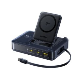 Statie incarcare Baseus Nomos NH21 5-in-1 160W, 1 x USB-A, 3 x USB-C, Qi2, Wireless, BPS 3.0, Negru