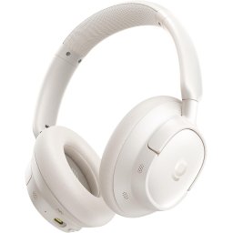 Casti Over-Ear Baseus Bass BH1 NC Adaptive Active Noise Cancelling, SuperBass 2.0, LDAC Hi-Res Sound, Bluetooth 6.0, Autonomie 80 de ore, Alb